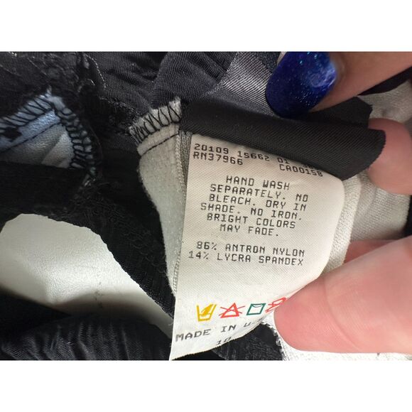 Jantzen Vintage 90s One Piece Monokini Bathing Suit Black Embellished Size 10 - Picture 4 of 6